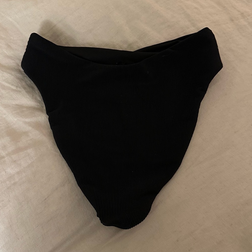NWOT good American good waist high rise rib bikini bottoms